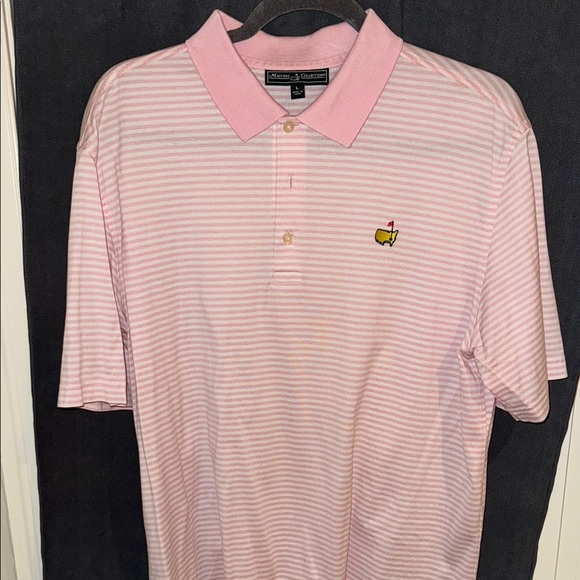 Masters Collection Pink and White Striped Polo Shirt - Picture 1 of 3